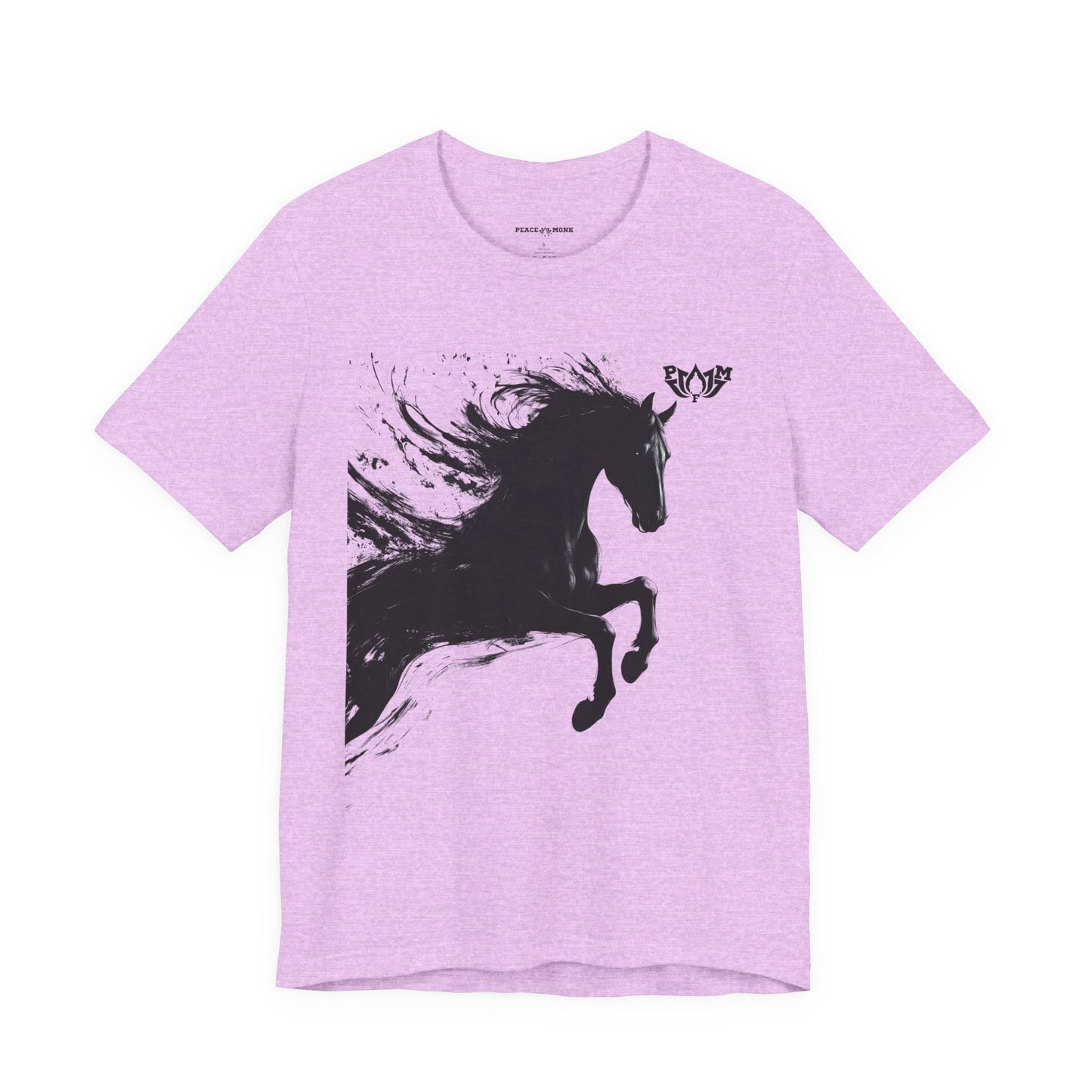Horse Silhouette Tee — Black Ink Stallion Graphic Shirt-PMF- PeaceMonkFinds