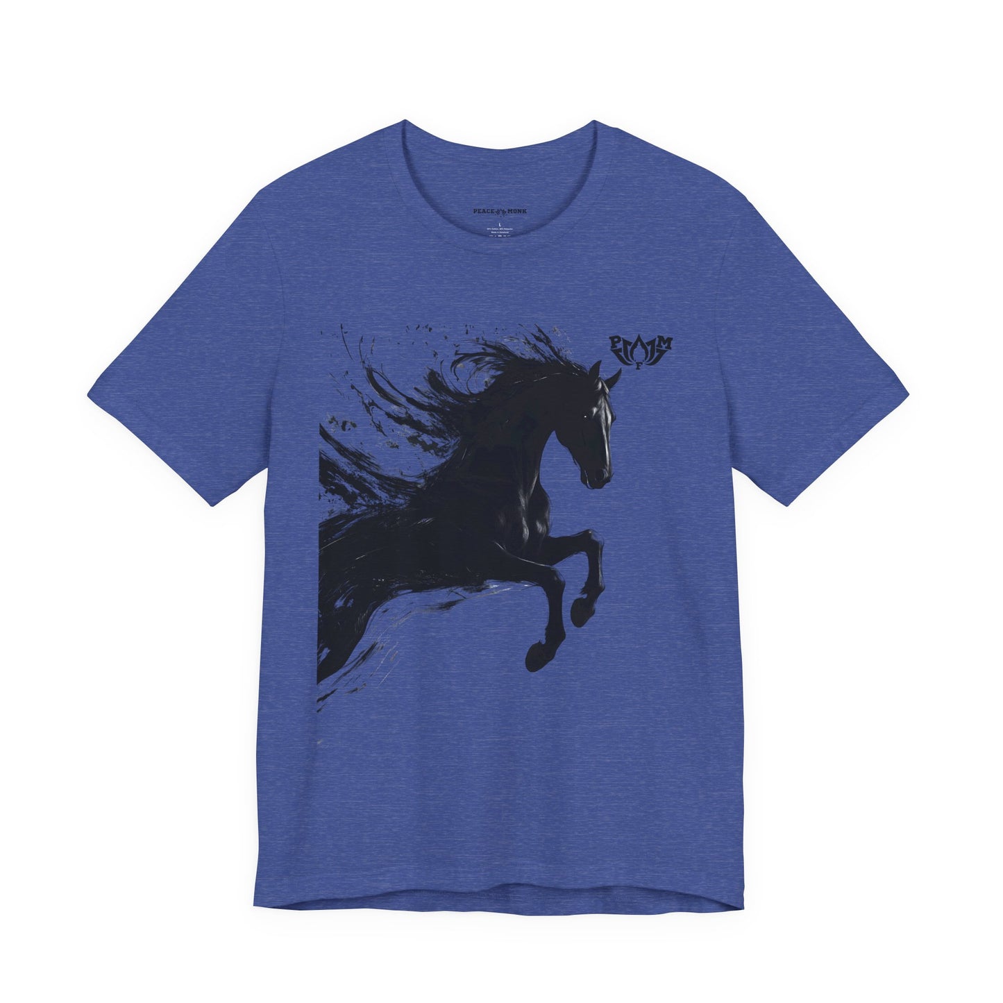 Horse Silhouette Tee — Black Ink Stallion Graphic Shirt-PMF- PeaceMonkFinds