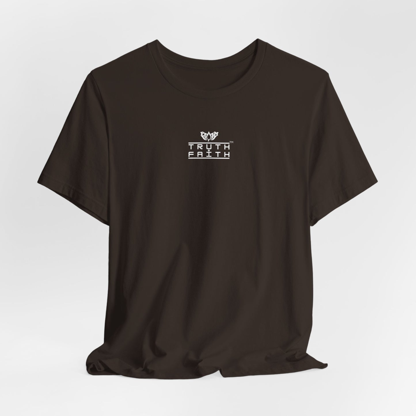 Truth + Faith Graphic Tee — Minimalist PMF Logo T-Shirt- Dark Colors