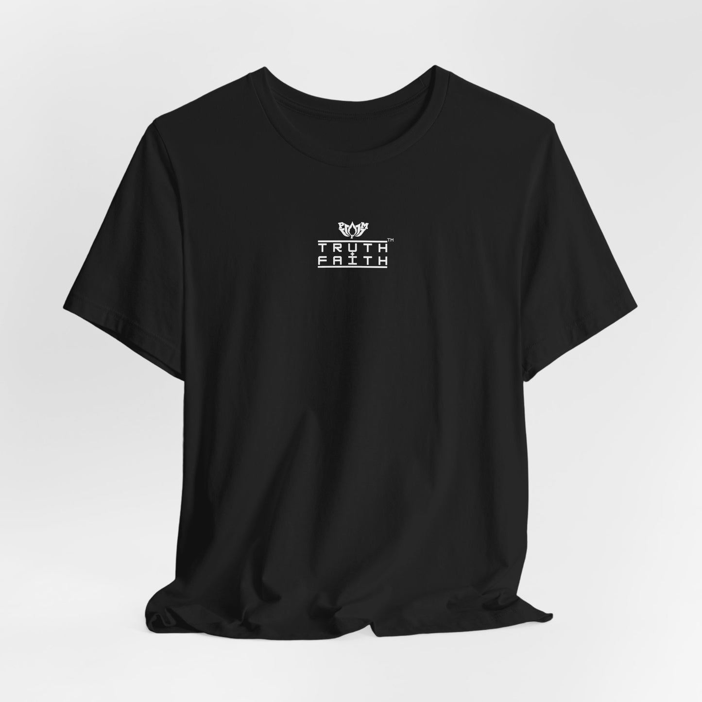 Truth + Faith Graphic Tee — Minimalist PMF Logo T-Shirt- Dark Colors