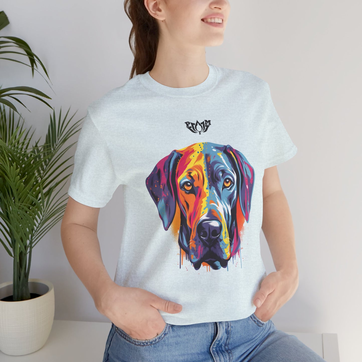 PMF Colorful Dog Portrait T-Shirt- PeaceMonkFinds