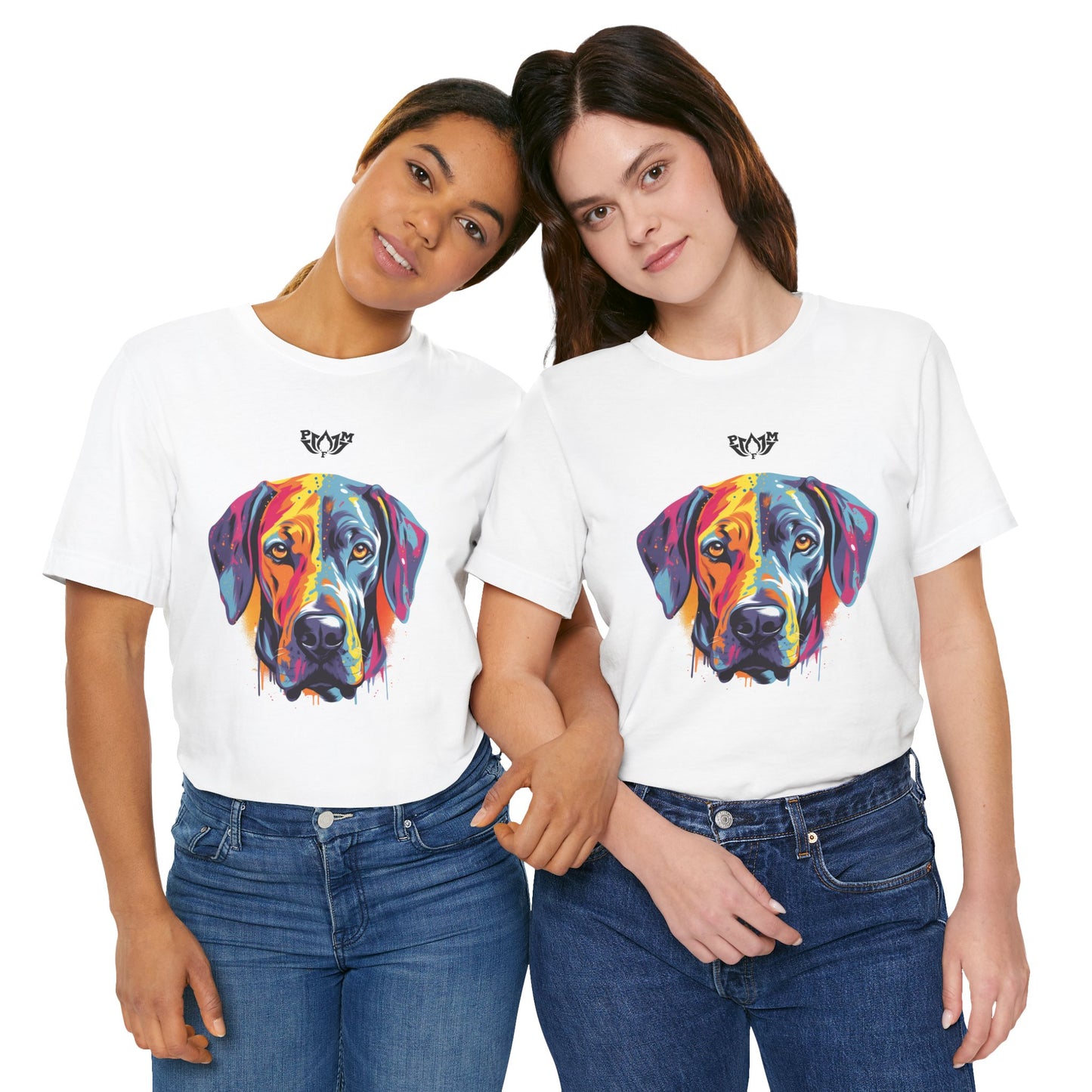 PMF Colorful Dog Portrait T-Shirt- PeaceMonkFinds