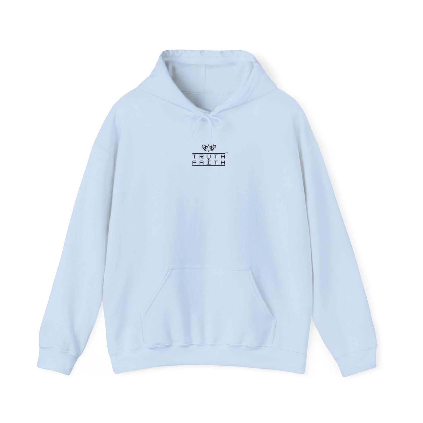 PMF Truth + Faith Hoodie — Minimalist Script Graphic Hooded Sweatshirt