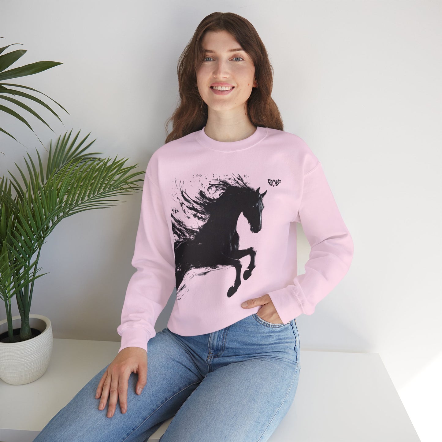 Ink Splash Horse Crewneck Sweatshirt - PMF Truth Faith