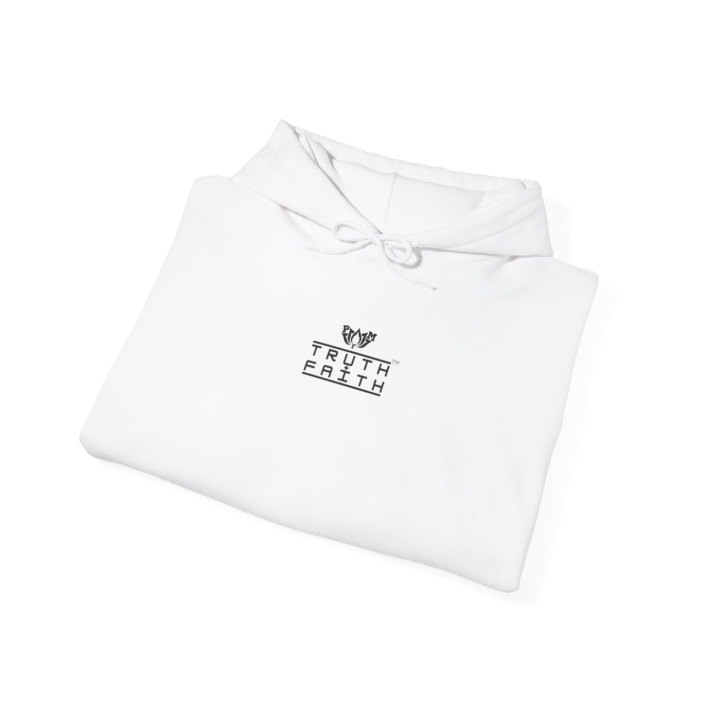 PMF Truth + Faith Hoodie — Minimalist Script Graphic Hooded Sweatshirt