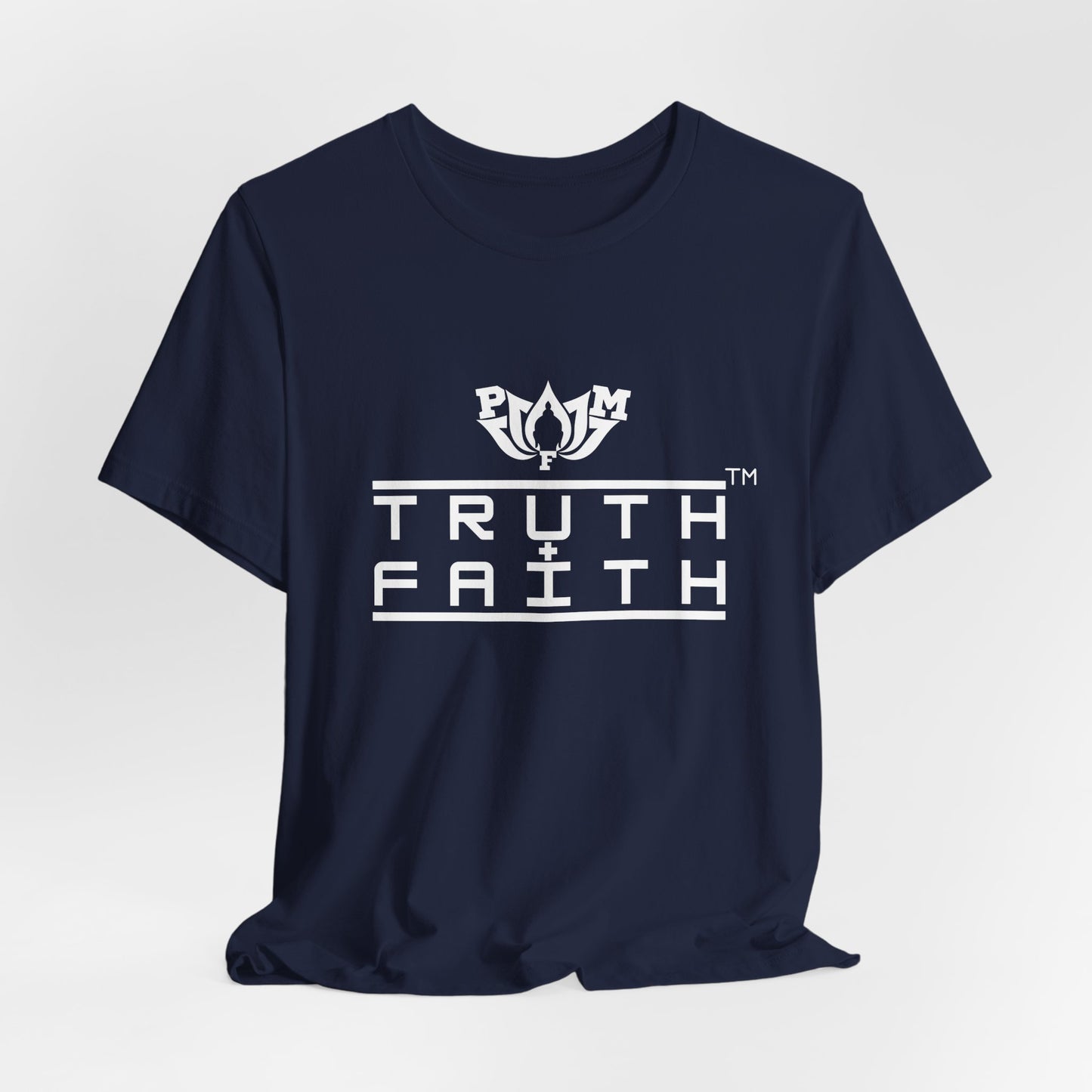PMF Truth + Faith Graphic Tee — Minimalist Spiritual Logo T-Shirt- Dark Colors